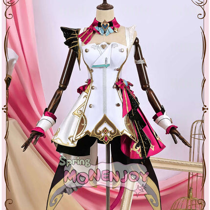 Monenjoy 原神 Escoffier エスコフィエ コスプレ衣装　3d樹脂尻尾付　イベント　絢爛のフレーバー　Genshin Impact　コスチュームGS1426　 - Monenjoy