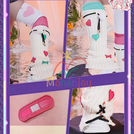 Monenjoy 原神 ヴァレサ　コスプレ衣装　髪飾り＋耳飾り付き　コスチューム　ニットアームガード　マスク＋角＋尻尾付　腿カバー付　アクセサリー　豪華衣装　イベント　仮装