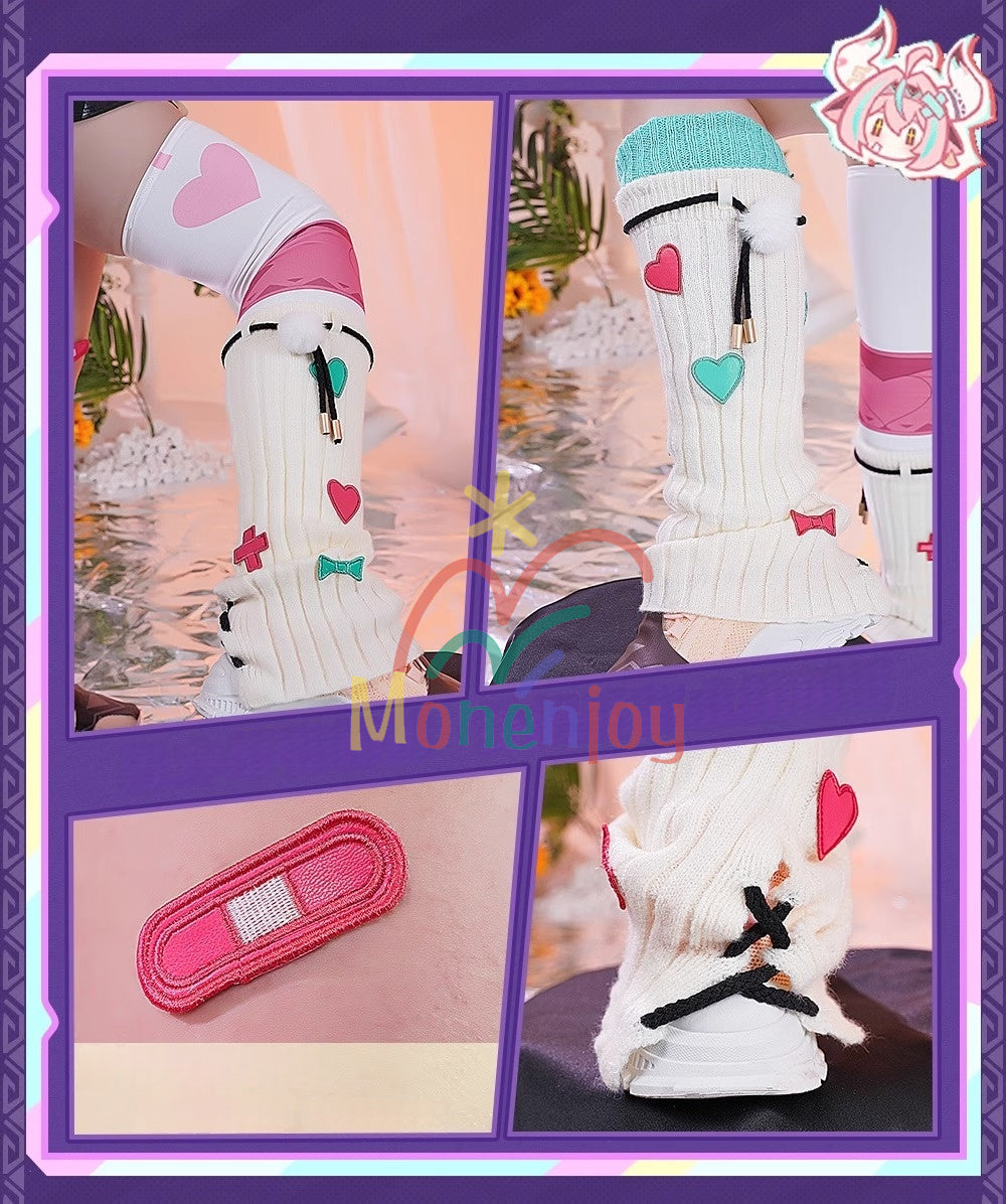 Monenjoy 原神 ヴァレサ　コスプレ衣装　髪飾り＋耳飾り付き　コスチューム　ニットアームガード　マスク＋角＋尻尾付　腿カバー付　アクセサリー　豪華衣装　イベント　仮装 - Monenjoy