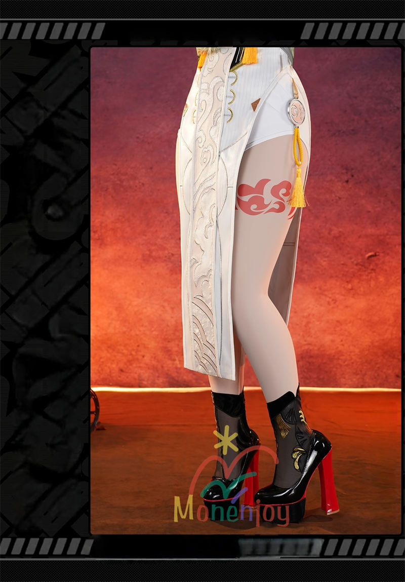 Monenjoy　ゼンゼロ 葉瞬光 　コスプレ　刺繍柄　 Ye Shunguang　2種類の形態選択 イェー・シュンガン　合金製パーツ　耳飾＋尻尾追加　コスプレ　　