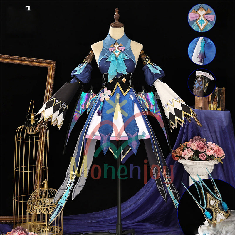 Monenjoy　崩壊スターレイル　ケリュドラ　コスプレ衣装　王冠＋翼付　イベント　ドレス　Cerydra　オクヘイマ　おもちゃ　