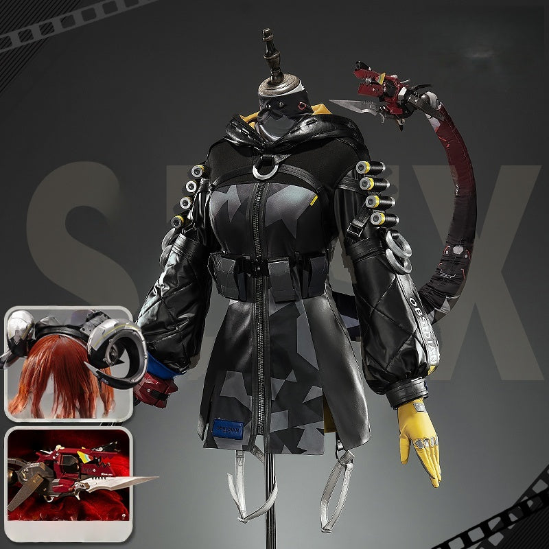 Monenjoy　ゼンレスゾーンゼロ　オルペウス　コスプレ衣装　鬼火　ゼンゼロ／ZZZ　イベント 鬼火+角＋尻尾追加可能　ボルス小隊　ハロウィン　