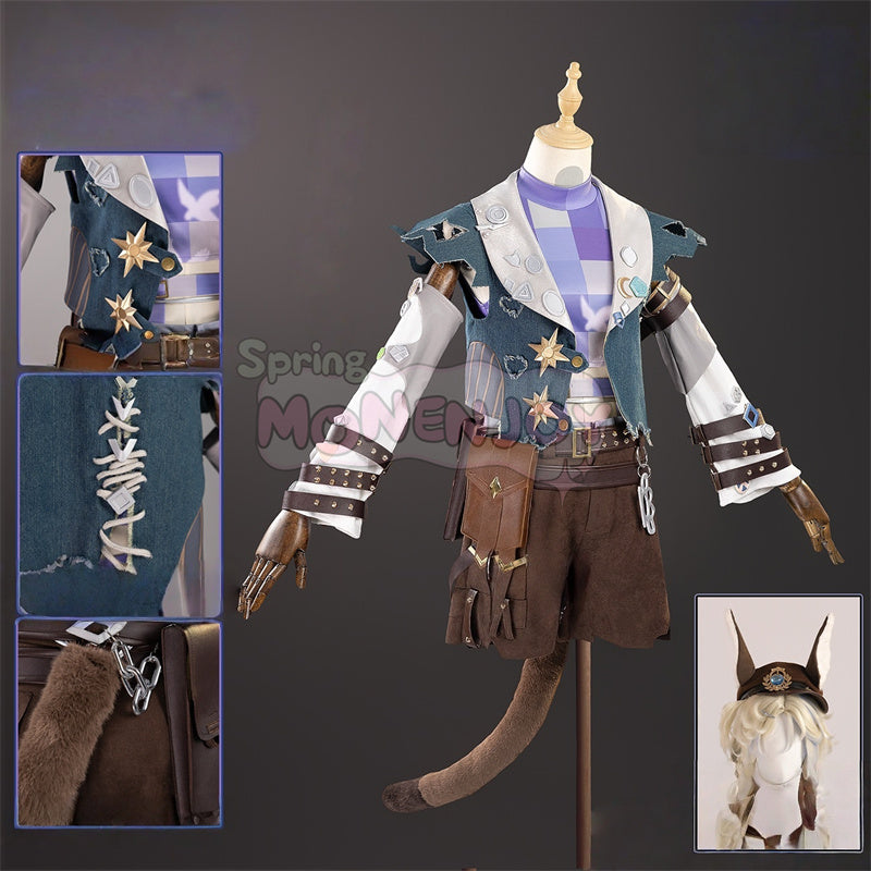 Monenjoy 第五人格　幻灯師　幻灯師のUR衣装　「フラバルー」コスプレ衣装　アマンダ・ゲイティス　尻尾＆帽子付き｜仮装 完成品