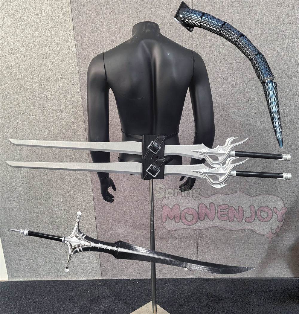 Monenjoy　アークナイツ　ズオ・ラウ　コスプレ道具　無息破局　片手剣　PLA材質　130cm　120cm　尻尾　モデル　左楽 / Zuo Le　武器モデル　イベント舞台対応 MONENJOY