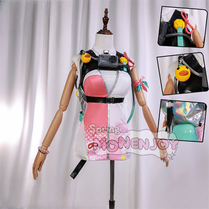 Monenjoy Zenless Zone Zero Yuzuha Ukinami Swimsuit Costume Clear Weather Monster Tanuki 3D Resin Parts + Bag Included Zen Zero/ZZZ Cosplay Costume