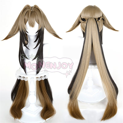 Monenjoy　ゼンゼロ 葉瞬光 　コスプレ　イェー・シュンガン　ウィッグ　カツラ　コスプレ　道具　ポニーテール長約90cm レプリカ 耐熱マットシルク製