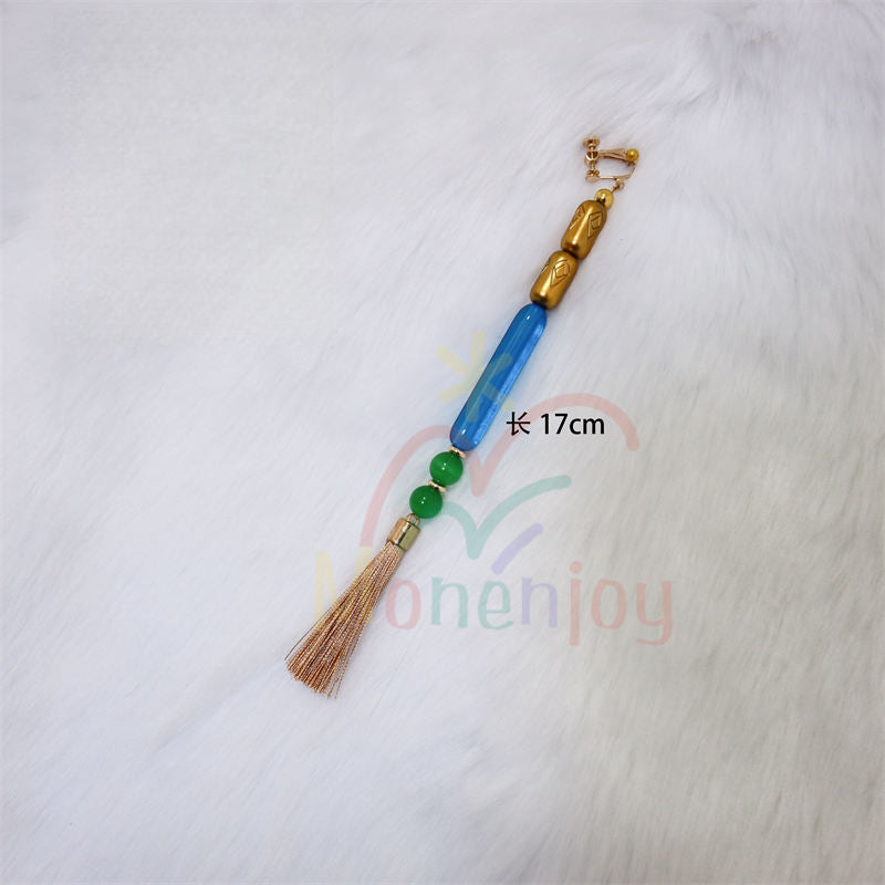 Monenjoy　アークナイツ　聖聆プラマニクス 凛御シルバーアッシュ　17cm　イヤリング　アクセサリー　髪飾　コスプレ道具