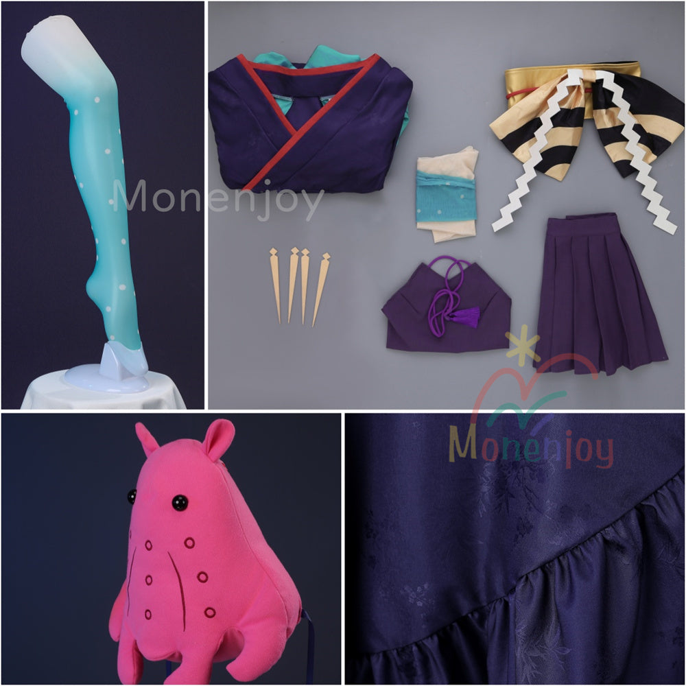 Monenjoy 超かぐや姫  月見ヤチヨ　ジャカード生地 コスプレ衣装　ぬいぐるみ追加　コスチューム　イベント　和服 MONENJOY