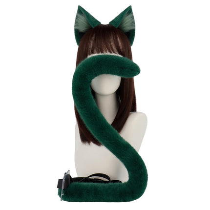 Monenjoy 薬屋のひとりごと 猫猫（マオマオ）　ふわふわ　耳飾り＋尻尾　可愛い　萌えグッズ　猫耳 きつね耳　コスプレ道具　アクセサリー　 - Monenjoy