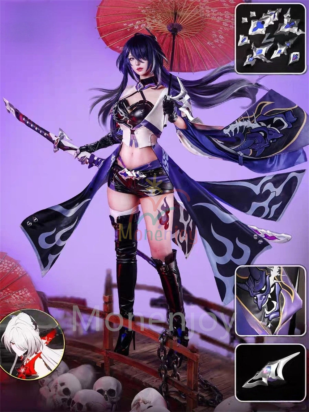 Monenjoy　崩壊スターレイル　集真赤　黄泉　コスプレ衣装　  巡海レンジャー　Acheron　Galaxy Ranger　コスチューム　豪華パーツ　 MONENJOY
