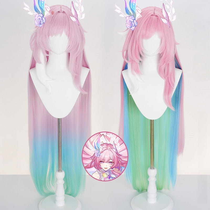 Monenjoy　崩壊スターレイル  キュレネ ウィッグ　スタレ　グラデーションカラーウィッグ　Cyrene　120cm　カラーブロックウィッグ　コスプレ道具Gswig006