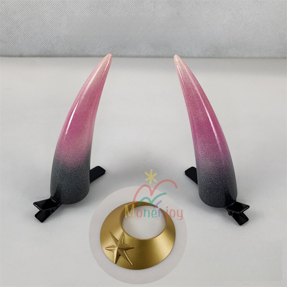 Monenjoy　超かぐや姫！ 駒沢 乃依（こまざわ のい） 角　悪魔の角　10cm　アクセサリー　ヘアアクセサ　髪飾　おもちゃ　コスプレ道具 MONENJOY