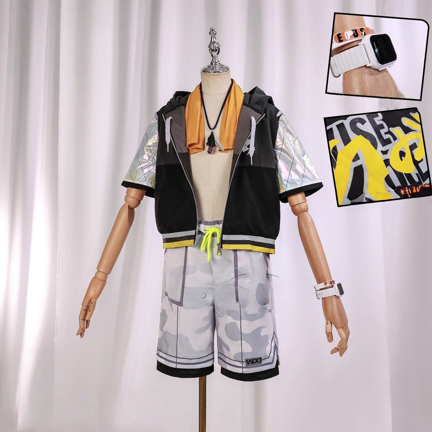 Monenjoy　ゼンレスゾーンゼロ　アキラのサマー　コスプレ衣装　波打ち際ウォーキング　コスチューム　実装　イベント　  バケットハット  帽子付　