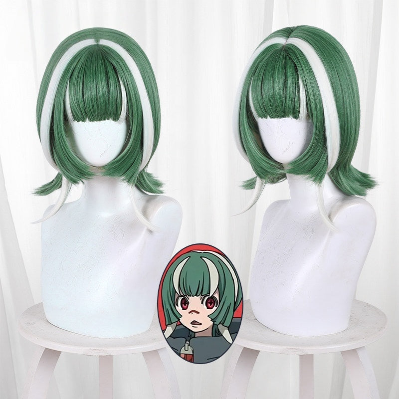 Monenjoy　ガチアクタ ギータ ウィッグ　カツラ　32cm　鬘　コスプレ道具　緑色　耐熱 コスプレ用カツラ