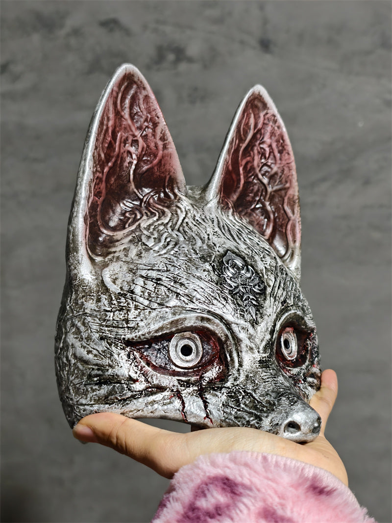 Monenjoy　サイレントヒルf 深水雛子 寿幸 半分狐の仮面仮面　マスク　コスプレ道具  Silent Hillf　モデル　ハンドメイド仕様