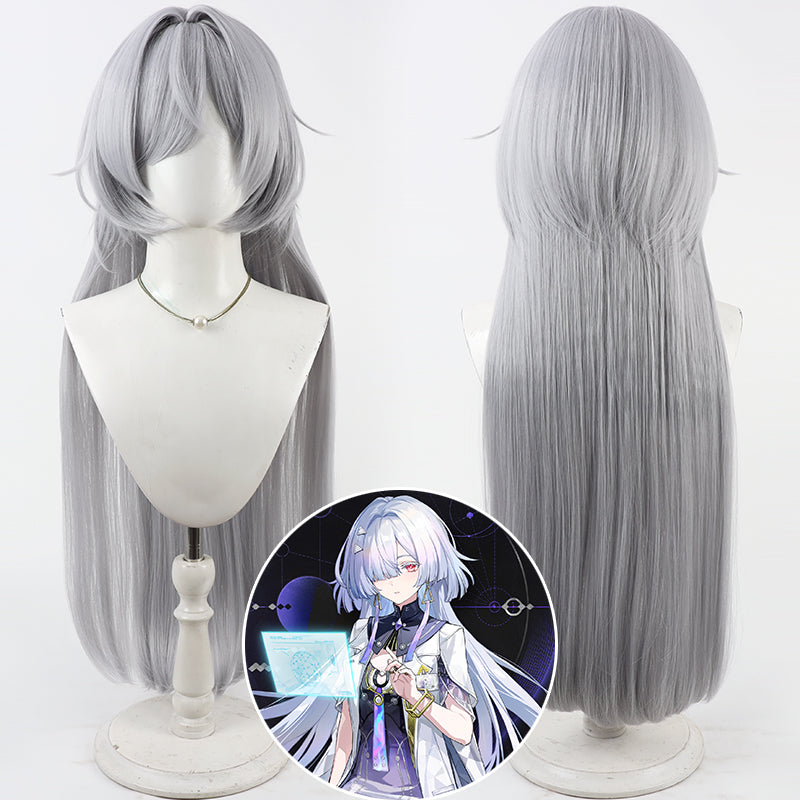 Monnejoy 鳴潮 モーニエ コスプレ 80cm ウィッグ　MORNYE カツラ　紫色　鬘　耐熱ウィッグ マットシルク 自然感　仮装