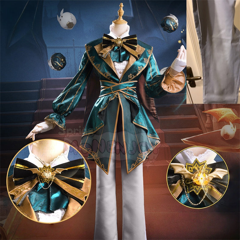 Monenjoy　第五人格 アイデンティティ5 曲芸師 コスプレ衣装 【UR】ティーパーティー　帽子付　＋発光蝶リボン仮装