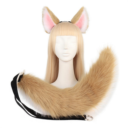 Monenjoy 原神 ゴロー ふわふわ　耳飾り＋尻尾　可愛い　萌えグッズ　猫耳 きつね耳　コスプレ道具　アクセサリー　 - Monenjoy