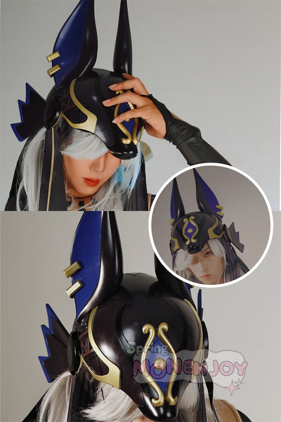 Monenjoy　原神　セノ　ヘルメット　コスプレ道具　武器モデル　舞台道具　FRP＋PUレザー　イベント