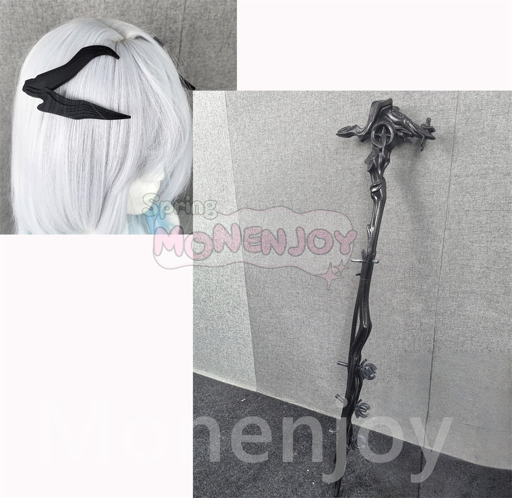 Monenjoy　エンドフィールド  アルダシル　杖　100cm　法杖　コスプレ道具　髪飾　PLA材質  　アークナイツ　イベント舞台対応 Monenjoy
