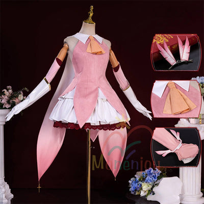 Monenjoy　Fate/kaleid liner プリズマ☆イリヤ　イリヤ　コスプレ衣装　イリヤスフィール・フォン・アインツベルン　コスチューム　Illyasviel von Einzbern　戦闘服　ワンピース　ピンク色