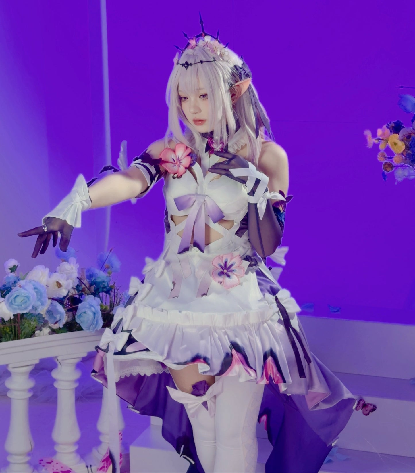 Monenjoy　崩壊：スターレイル キャストリス コスプレ衣装　礼服　シューズカバー付　ワンピース　「死影の侍女」キャストリス Castorice 可愛い　豪華衣装 - Monenjoy