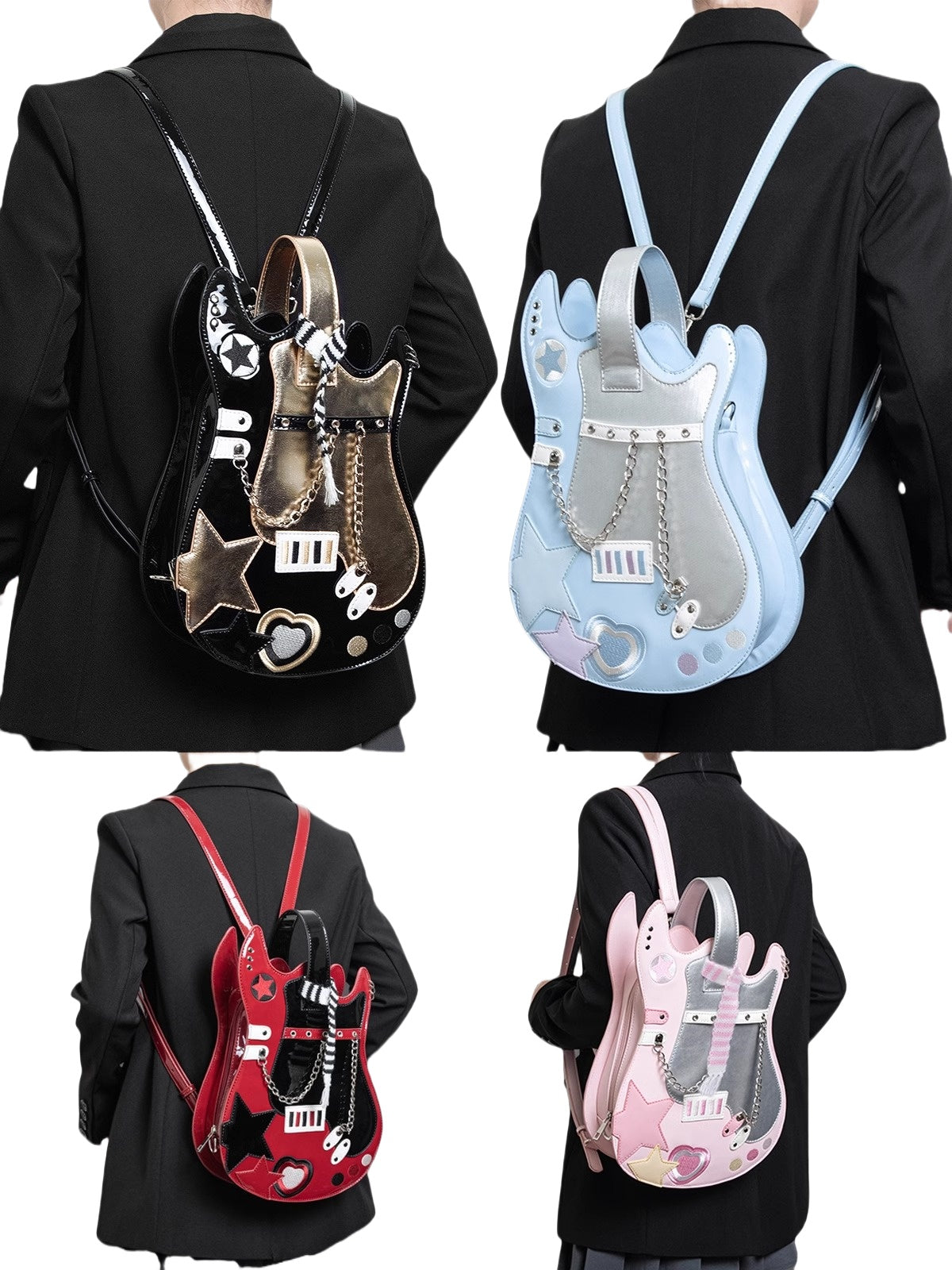 Monenjoy　痛バッグ　 ギター ショルダーバッグ アニメ　地雷系　パンク　渋谷　原宿ファション　コスプレ　2次元　萌えグッズ　バックパック/リュック 可愛い　デザイン　装備品　アクセサリー - Monenjoy