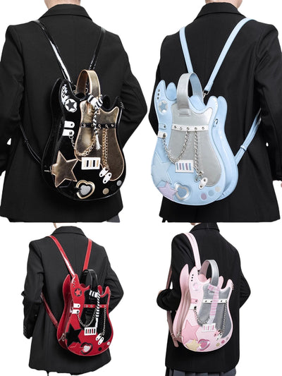 Monenjoy　痛バッグ　 ギター ショルダーバッグ アニメ　地雷系　パンク　渋谷　原宿ファション　コスプレ　2次元　萌えグッズ　バックパック/リュック 可愛い　デザイン　装備品　アクセサリー - Monenjoy