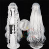 Monenjoy　アークナイツ　聖聆プラマニクス 120cm ココスプレ ウィッグ　ロングウィッグ　凛御シルバーアッシュ　鬘　コスチューム　耳飾り追加　ハロウィン　クリスマス　学園祭