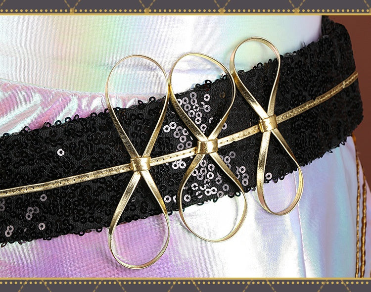 สนุกกับ KPOP Girls! ชุดการแสดงสด Demon Hunters Mira ชุดคอสเพลย์พร้อมต่างหู รูมิ โซอี้ สไตล์เกาหลี KPOP Superstar 