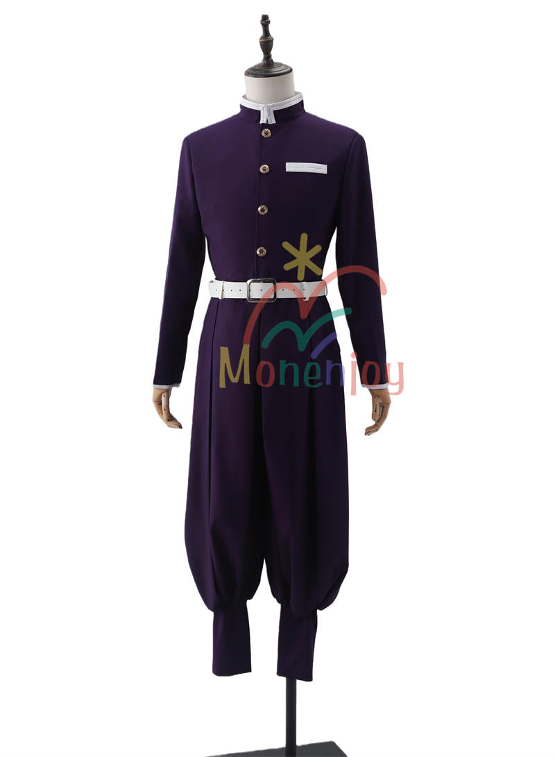 Monenjoy 鬼滅の刃 胡蝶 しのぶ コスプレ衣装　蟲柱　こちょう しのぶ　刺繍柄　隊士服　ウィッグ追加　コスチューム　イベント　ハロウィン　クリスマス