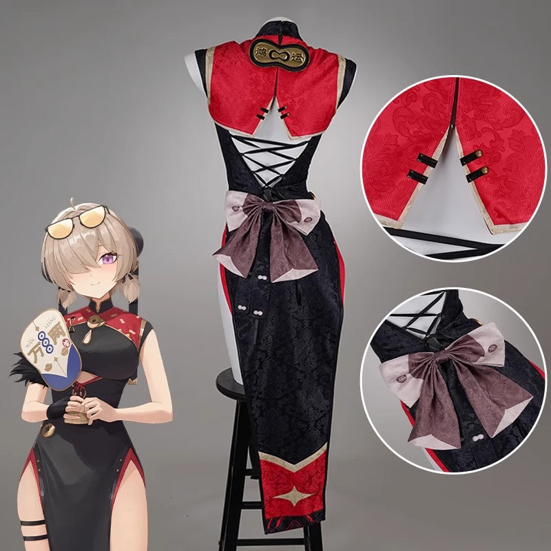 Monenjoy　ゼンレスゾーンゼロ　 紅豆　コスプレ衣装　飲茶仙の店員　 チャイナドレス　チーパオ　ワンピース　 茶楼　ハロウィン　