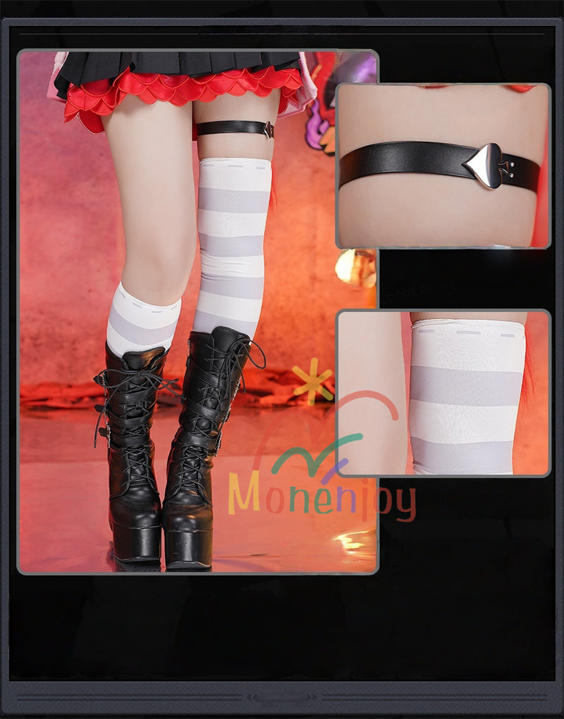 納品 Monenjoy　ゼンレスゾーンゼロ　浮波柚葉　コスプレ衣装　　タリー刺繍　セーラー服　ネイルチップ+デカール贈り　Ukinami Yuzuha　怪啖屋　ミニスカート　イベント セーターコートGS1930