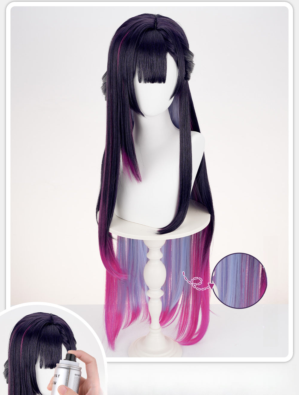 Monenjoy 崩壊スターレイル　セイレンス　ウィッグ　100cm　カツラ　Hysilens 女騎士 オンパロス　コスプレ道具　イベントGSwig002