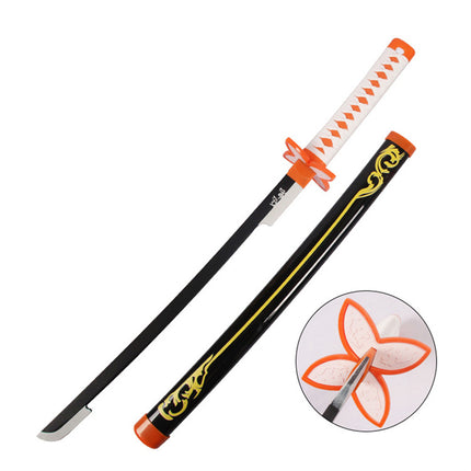 Monenjoy 鬼滅の刃 日輪刀 鬼狩り 我妻 善逸 77cm　グッズ 剣戟奇譚 竈門 和風 大正時代 子供用 コスプレ 舞台 おもちゃ 木 イベント 祭り - Monenjoy