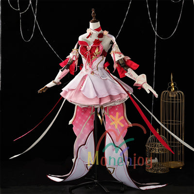 Monenjoy　崩壊3rd 妖精エリ  エリシア コスプレ　ピンク色　コスチューム　ハロウィン　コスプレ衣装