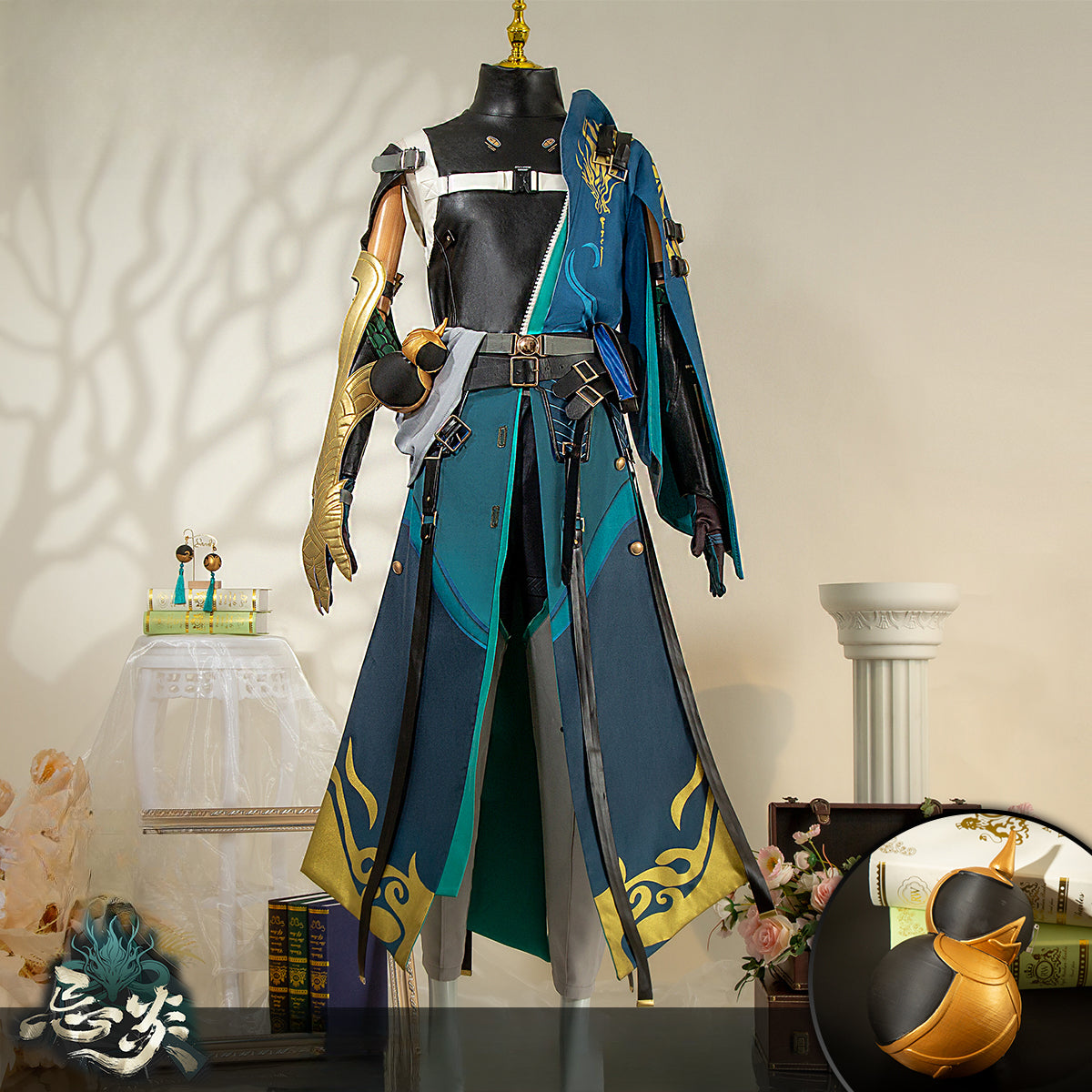 Monenjoy 鳴潮 コスプレ衣装　忌炎（きえん）コスチューム　イヤリング付　イベント　仮装　戦闘服　カッコイイ　 - Monenjoy