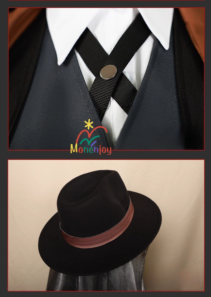 Monenjoy　納品　文豪ストレイドッグス 中原中也 コスプレ衣装　なかはら ちゅうや　イベント　帽子付GS1304 - Monenjoy