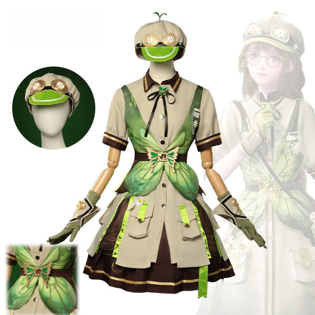 Monenjoy インフィニティニキ  森の蝶との戯れ コスプレ衣装 ワンピース 洋服 イベント 帽子付GS1226 - Monenjoy