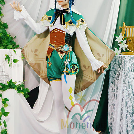 Monenjoy　原神 ウェンティ　コスプレ衣装　Venti 　コスチューム　帽子付き　吟遊詩人  モンド　イベント　仮装　ハロウィン
