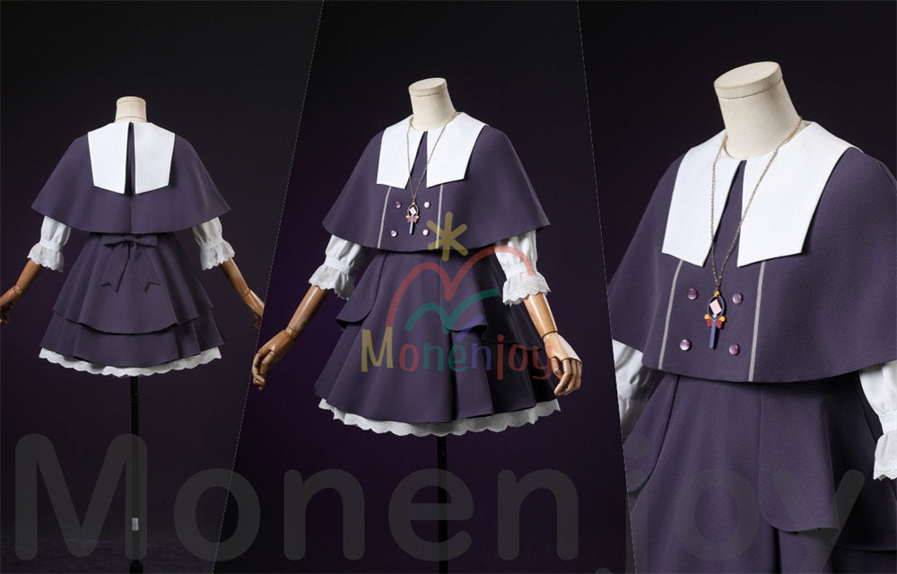 Monenjoy 名探偵プリキュア 森亜るるか　コスプレ衣装　ドレス　コスチューム　ネックレス付　ハロウィン　仮装 MONENJOY