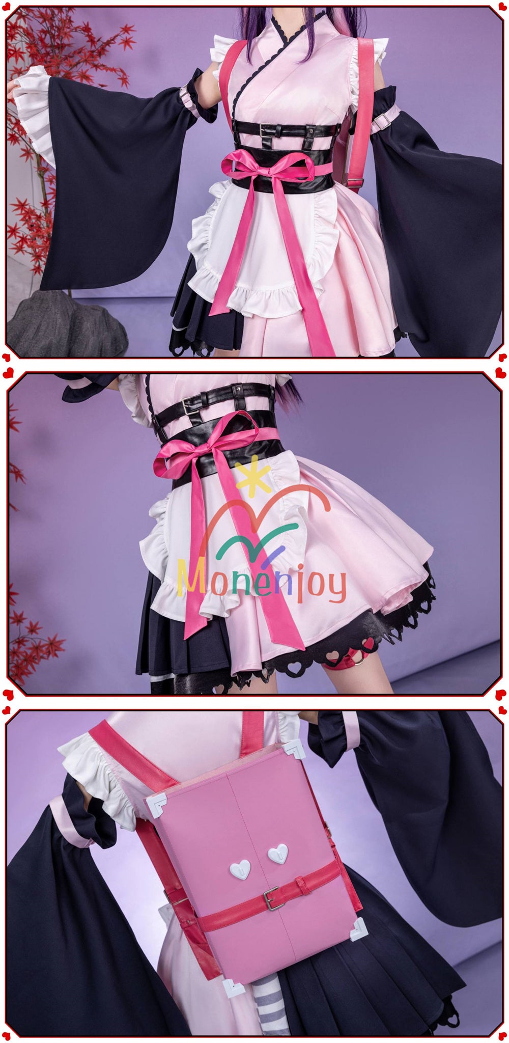 Monenjoy　超かぐや姫 駒沢 乃依 コスプレ衣装　こまざわ のい 　ゴスロリ風　Black onyXのメンバー　コスチューム　鞄追加対応 MONENJOY