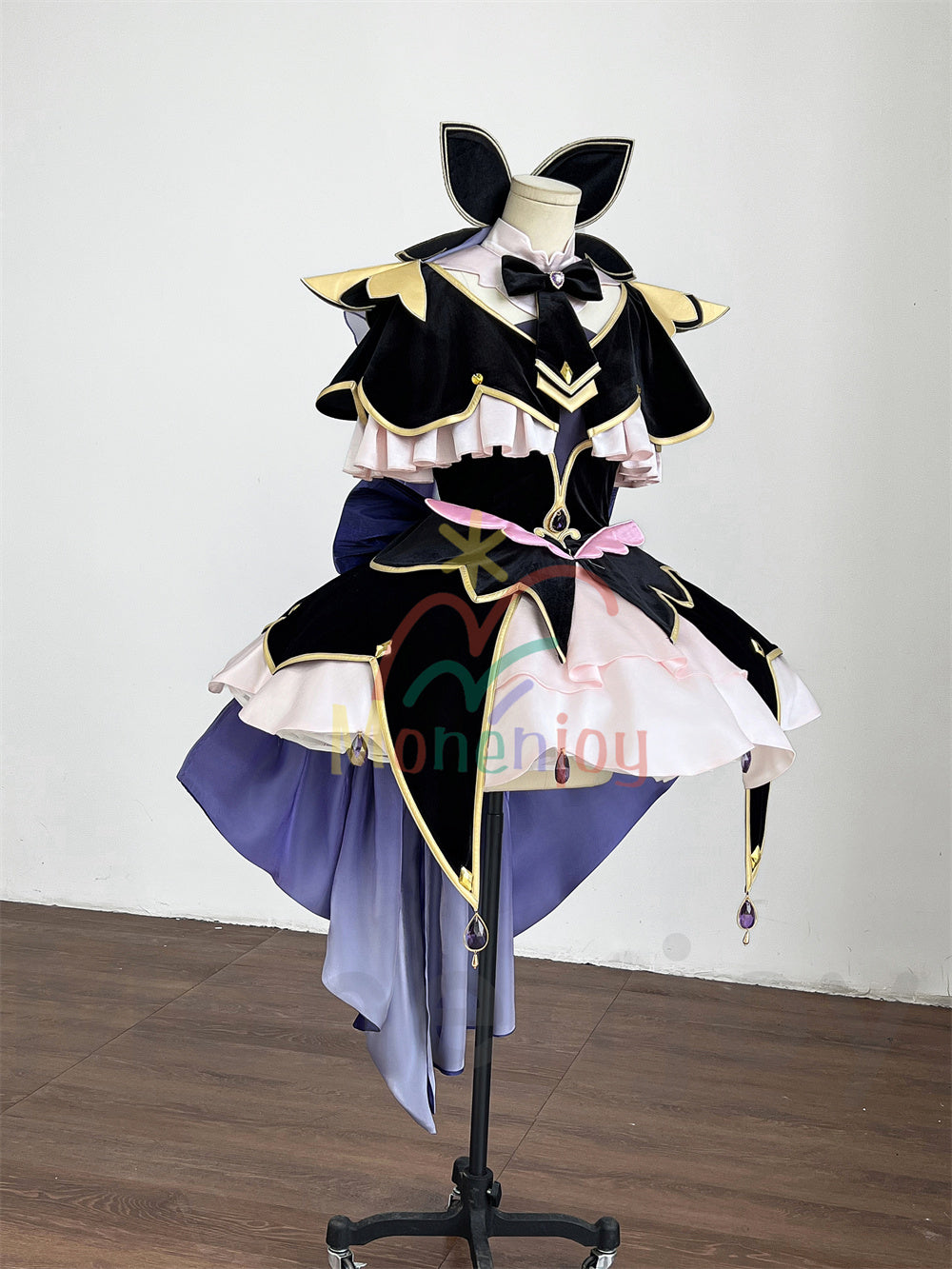 Monenjoy　名探偵プリキュア　森亜るるか コスプレ衣装　キュアアルカナ・シャドウ　ドレス　コスチューム　ベルベット生地　髪飾付 Monenjoy