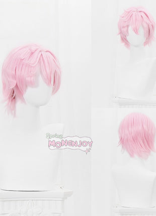 Monenjoy 原神　ダリア　ウィッグ　 Dahlia　ピンク色　コスプレ道具 長28cm　礼賛の祝祭　イベント　カツラGS1400 - Monenjoy