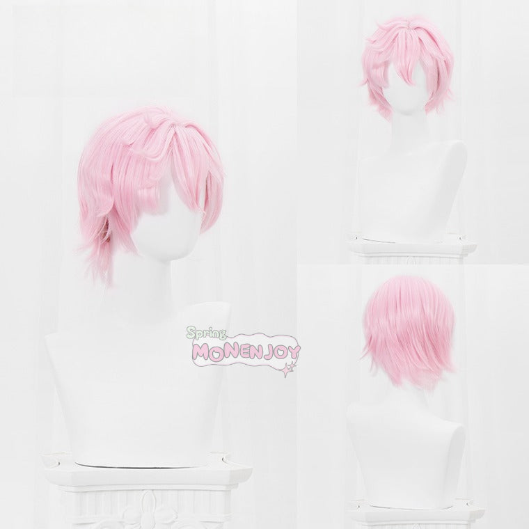 Monenjoy 原神　ダリア　ウィッグ　 Dahlia　ピンク色　コスプレ道具 長28cm　礼賛の祝祭　イベント　カツラGS1400 - Monenjoy