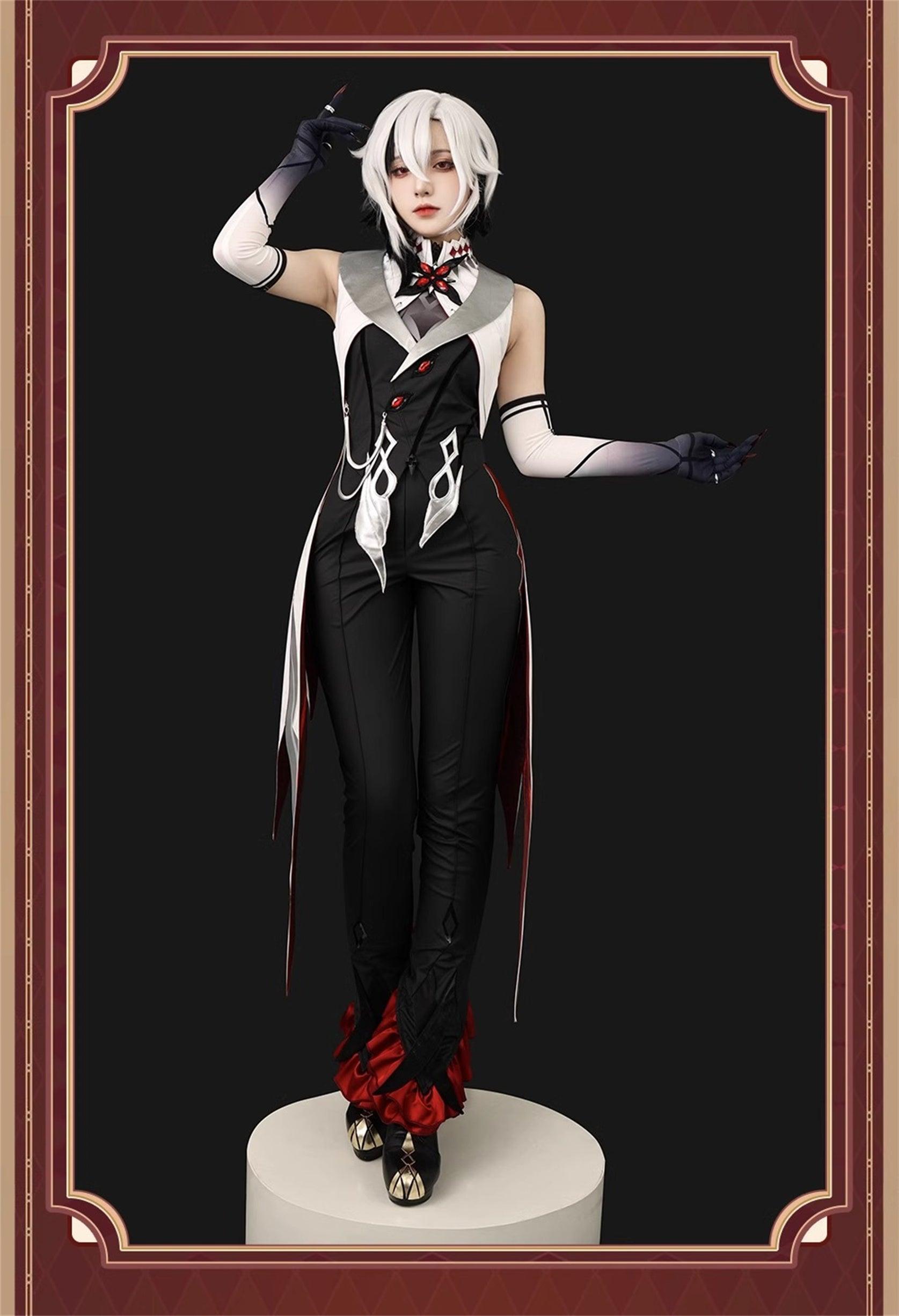 原神　アルレッキーノ　召使　ファデュイ執行官　火力源　元素爆発 召使　神の目 コスチューム　衣装　ハロウィン　クリスマス　衣装　イベント　変装　cosplay　男女兼用 - Monenjoy