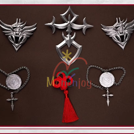 Monenjoy Arknights New Testament Exusiai Cosplay Costume Embroidered Pattern 3D Resin Accessories High Reproduction Combat Suit Design Exusiai the New Covenant 