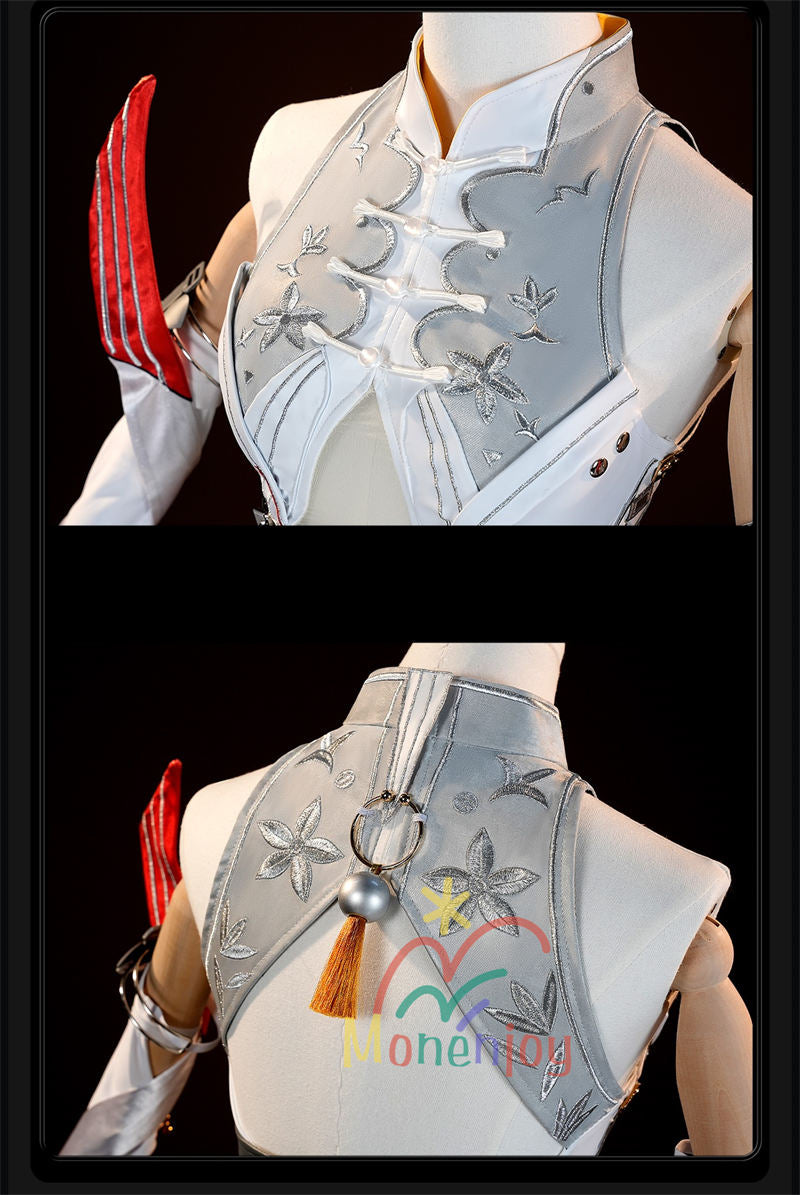 Monenjoy　ゼンゼロ 葉瞬光 　コスプレ　刺繍柄　 Ye Shunguang　2種類の形態選択 イェー・シュンガン　合金製パーツ　耳飾＋尻尾追加　コスプレ　　