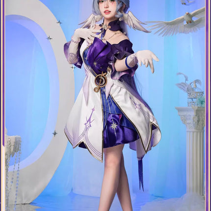 Monenjoy 崩壊スターレイル ロビン 洋服　礼服　コスプレ衣装　ワンピース　豪華3ｄアクセサリー　道具＋ウィッグ追加購入可能 - Monenjoy