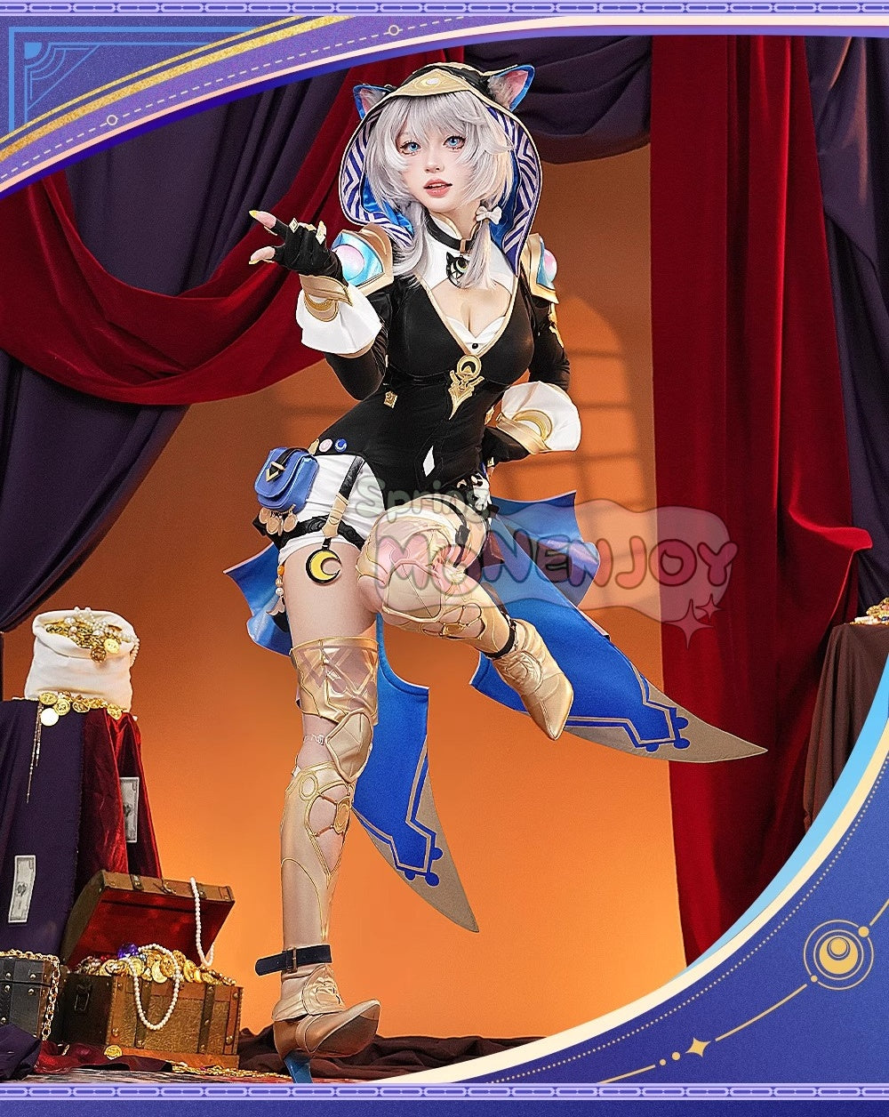 Monenjoy 崩壊スターレイル サフェル コスプレ衣装　コスチューム　セファリア Cifera 腿カバー付　尻尾付　豪華アクセサリー　GS1218 - Monenjoy